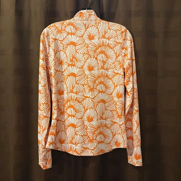 Tommy Bahama Golf Full Zip Orange Print Long Sleeve Jacket Outdoor Active Medium - Picture 4 of 5